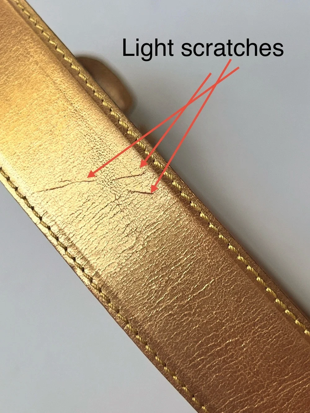Vintage 1980's Size 34 Genuine Leather Gold Lame Belt by Tony Barcelo Spain